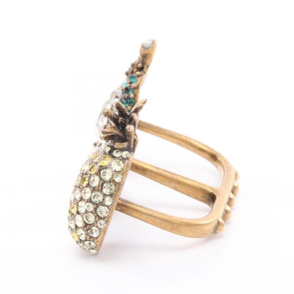Gucci Gold Plated Ring with Faux Pearl & Rhinestones - Picture 4 of 5